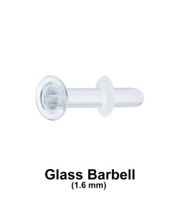 1.6 mm Glass Piercing Straight Bar with Clear O-ring